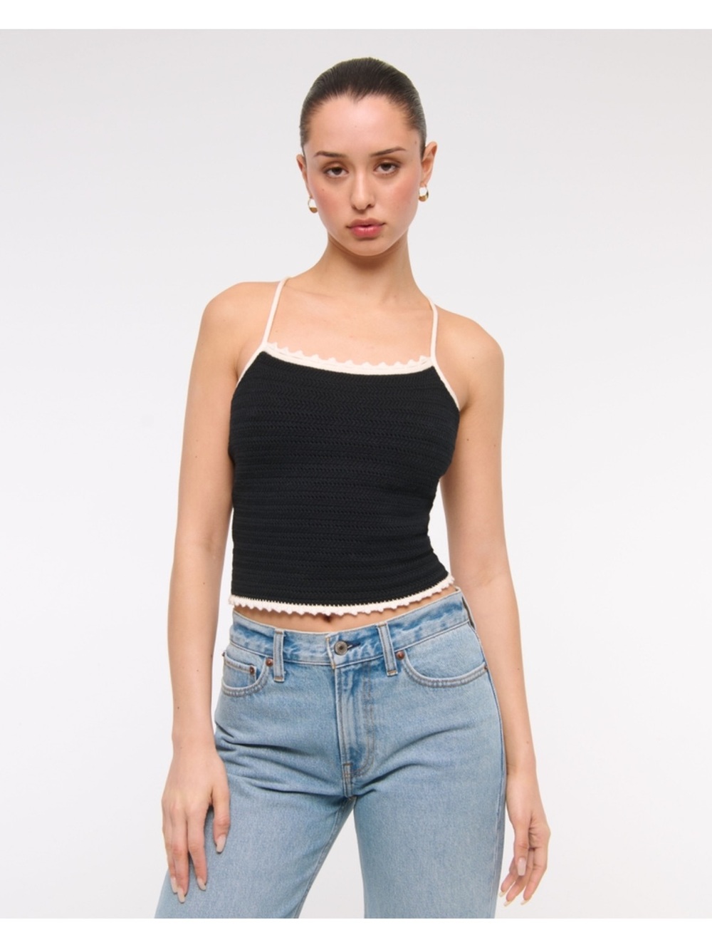 Abercrombie & Fitch NWT Crochet-Style Tie-Back Tank Large $60 Retail